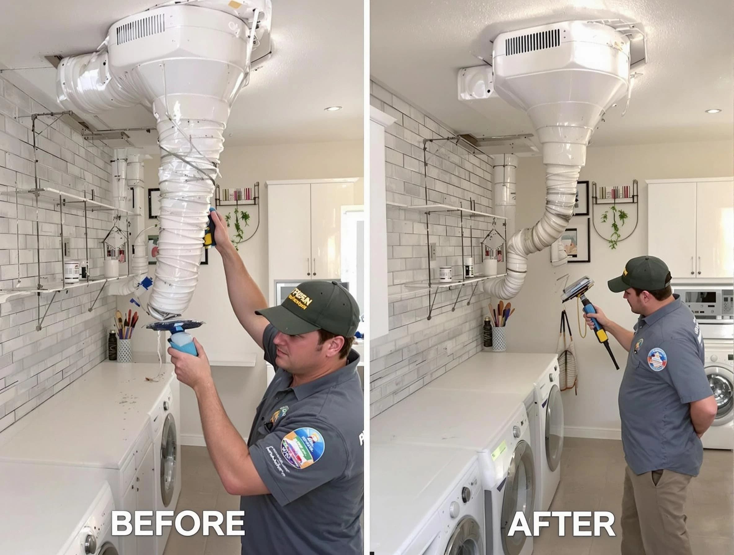 Professional dryer exhaust vent cleaning by Warrior Dryer Vent Cleaning in Warrior