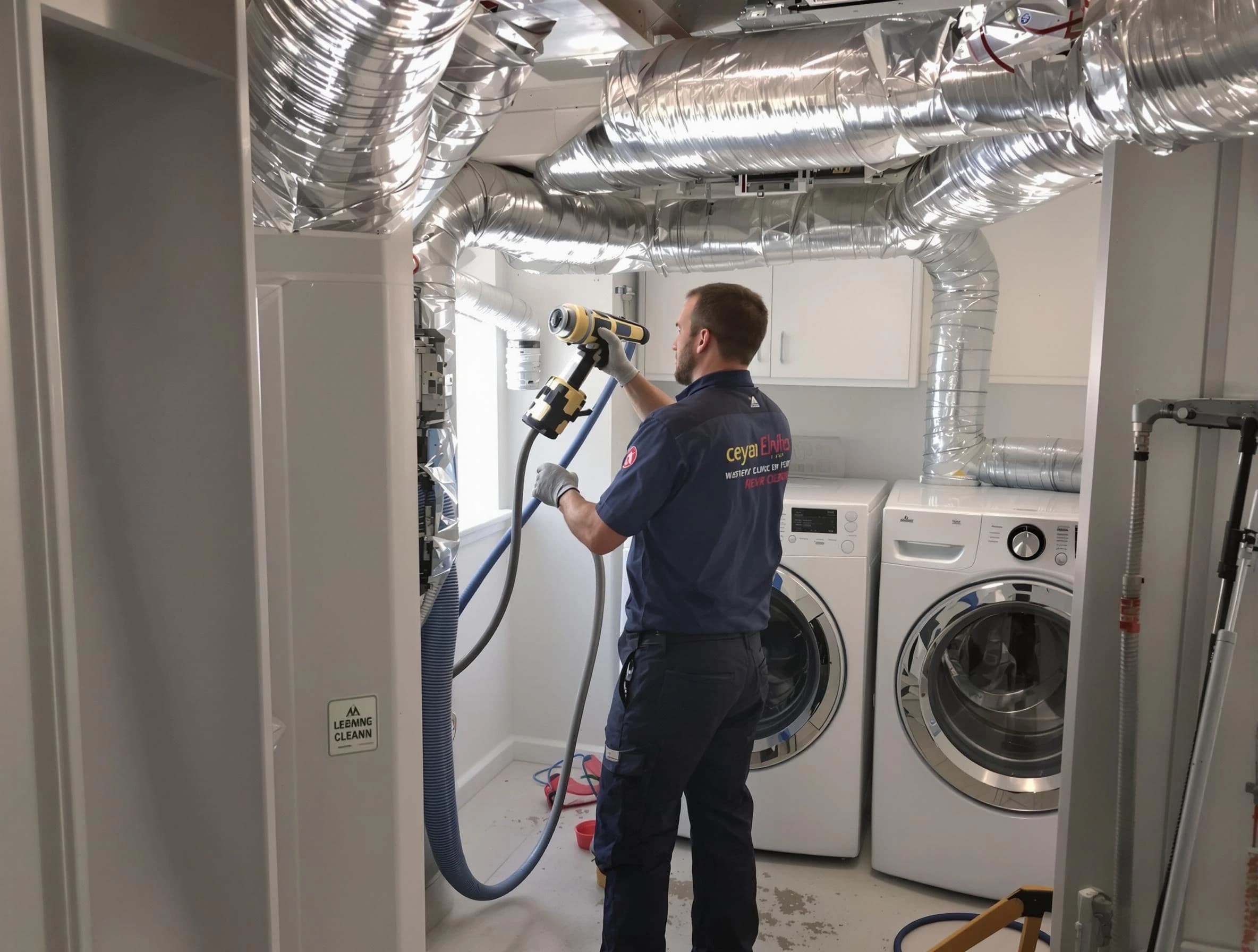 Warrior Dryer Vent Cleaning specialist using advanced equipment for thorough duct cleaning in Warrior