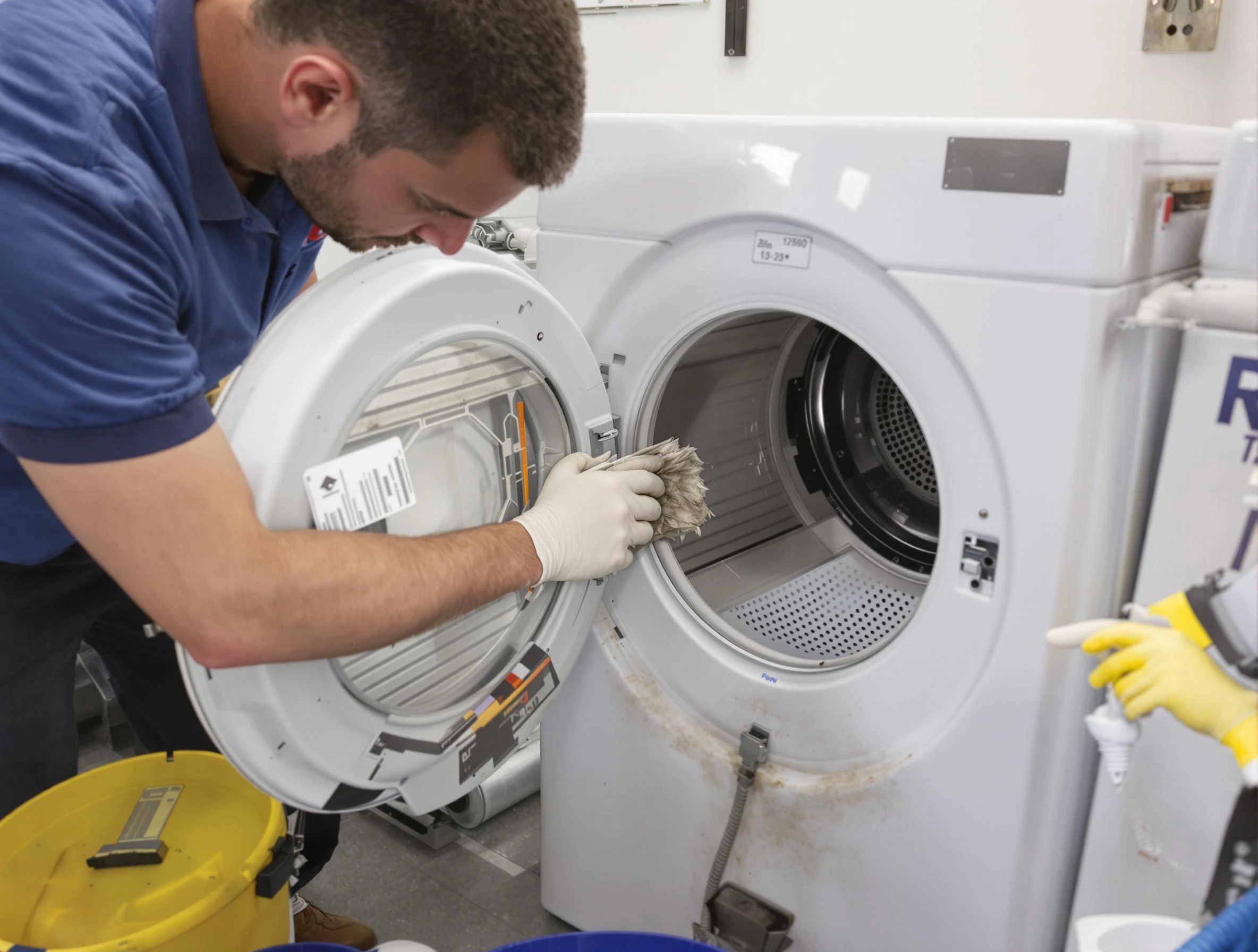 Warrior Dryer Vent Cleaning specialist performing detailed lint trap cleaning service in Warrior